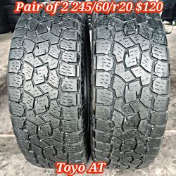 Pair of 2 toyo Open country AT 245/60/r20 ‼️ free instalation and balance ‼️