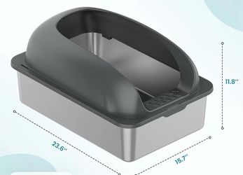 Cat Litter Box with Stainless Steel Pan