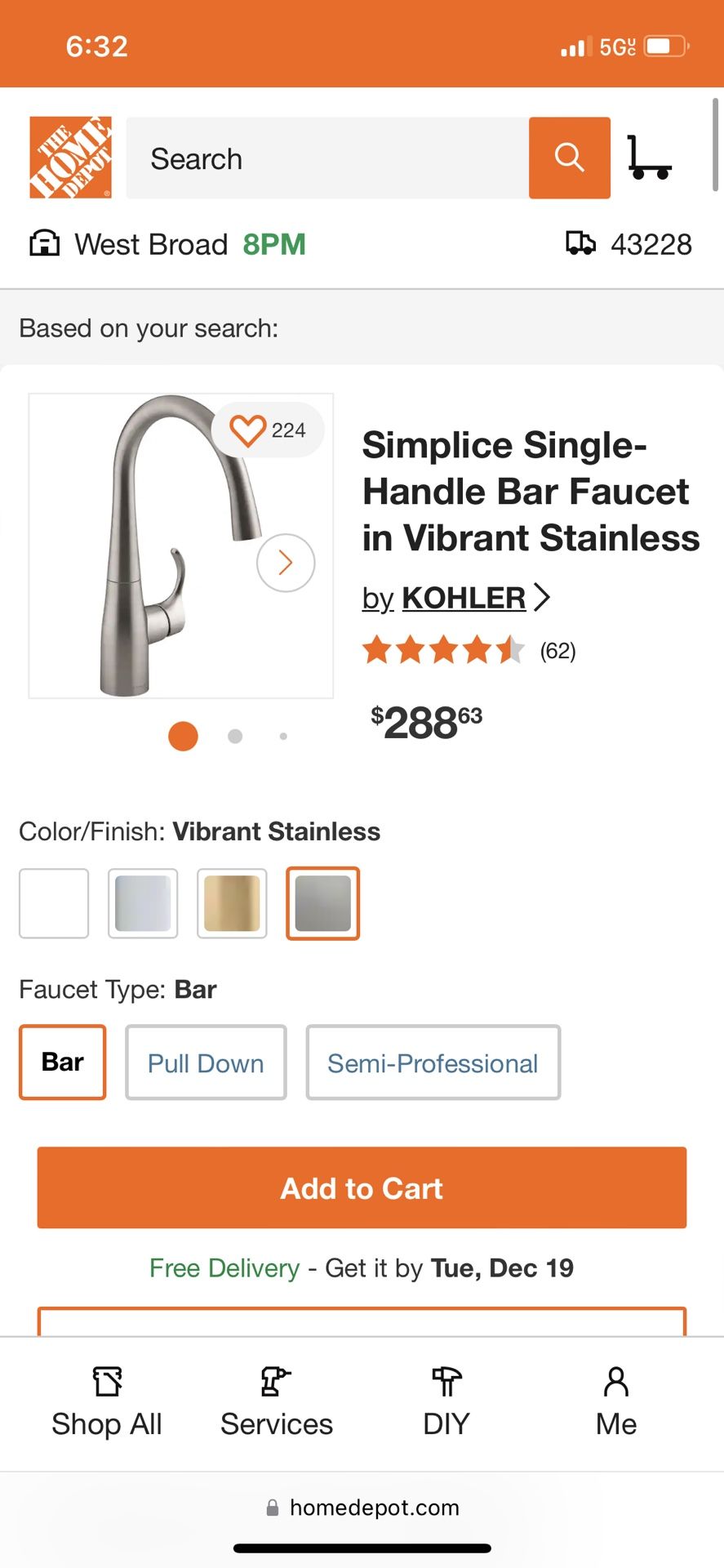 Kohler Kitchen Faucet ( Matte Black )