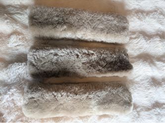 Handmade Genuine sheep fur, grey car seatbelt covers