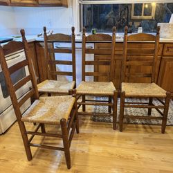 Wooden Chairs With Woven Seat