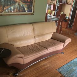 Living Room Italian Leather Set