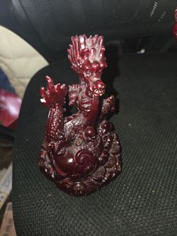 Red Resin Dragon Figurine Statue