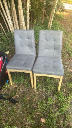 Grey cushion chairs