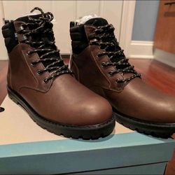 Men Leather Water Resistant Boots