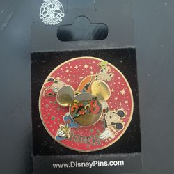 Disney Pin Spinning Badge World 2008 Mickey, Goofy, Minnie, and Donald.
