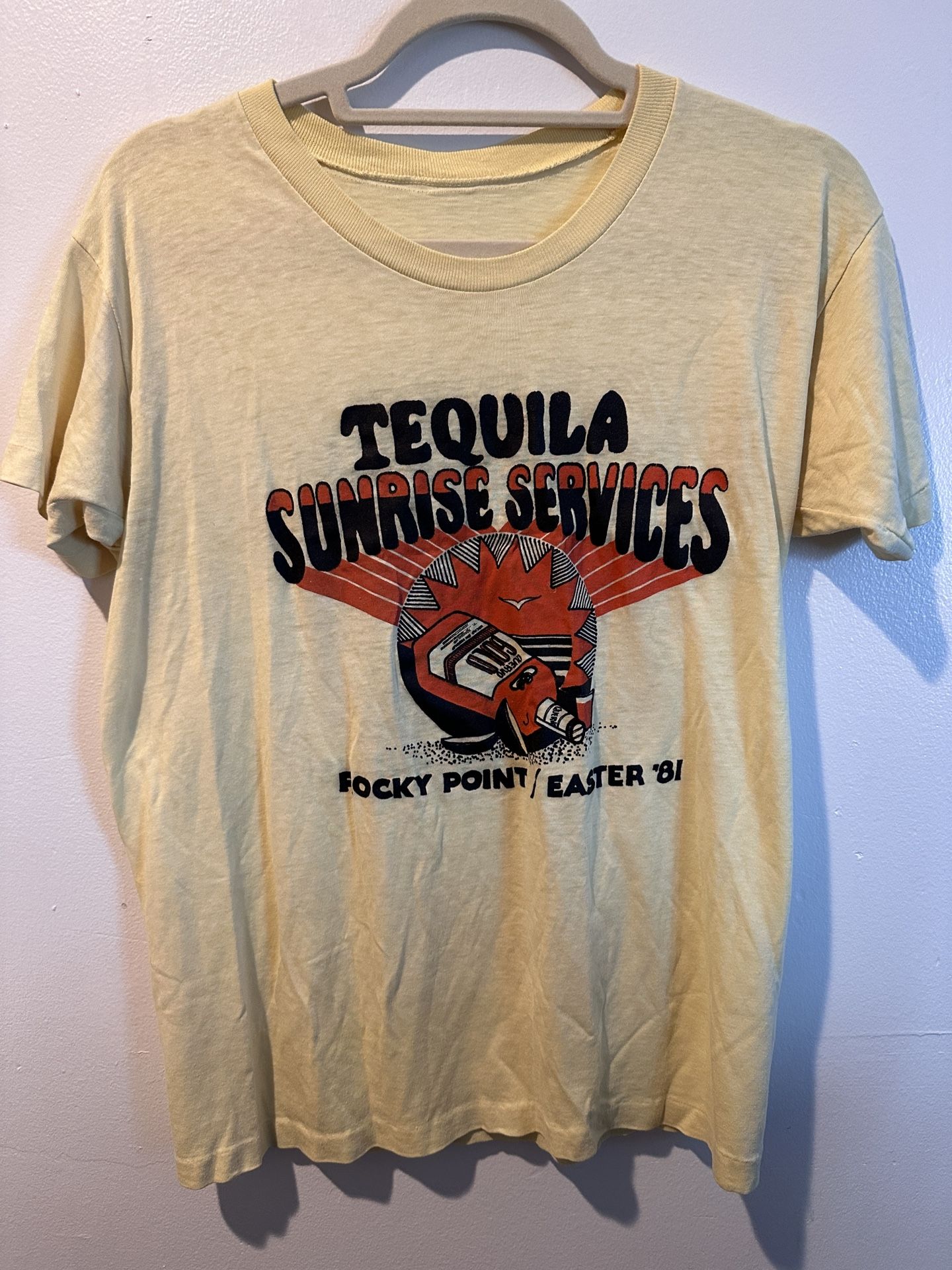 1981 Vintage Easter NSFW Rabbit Tequila Sunrise Women’s Shirt S/M