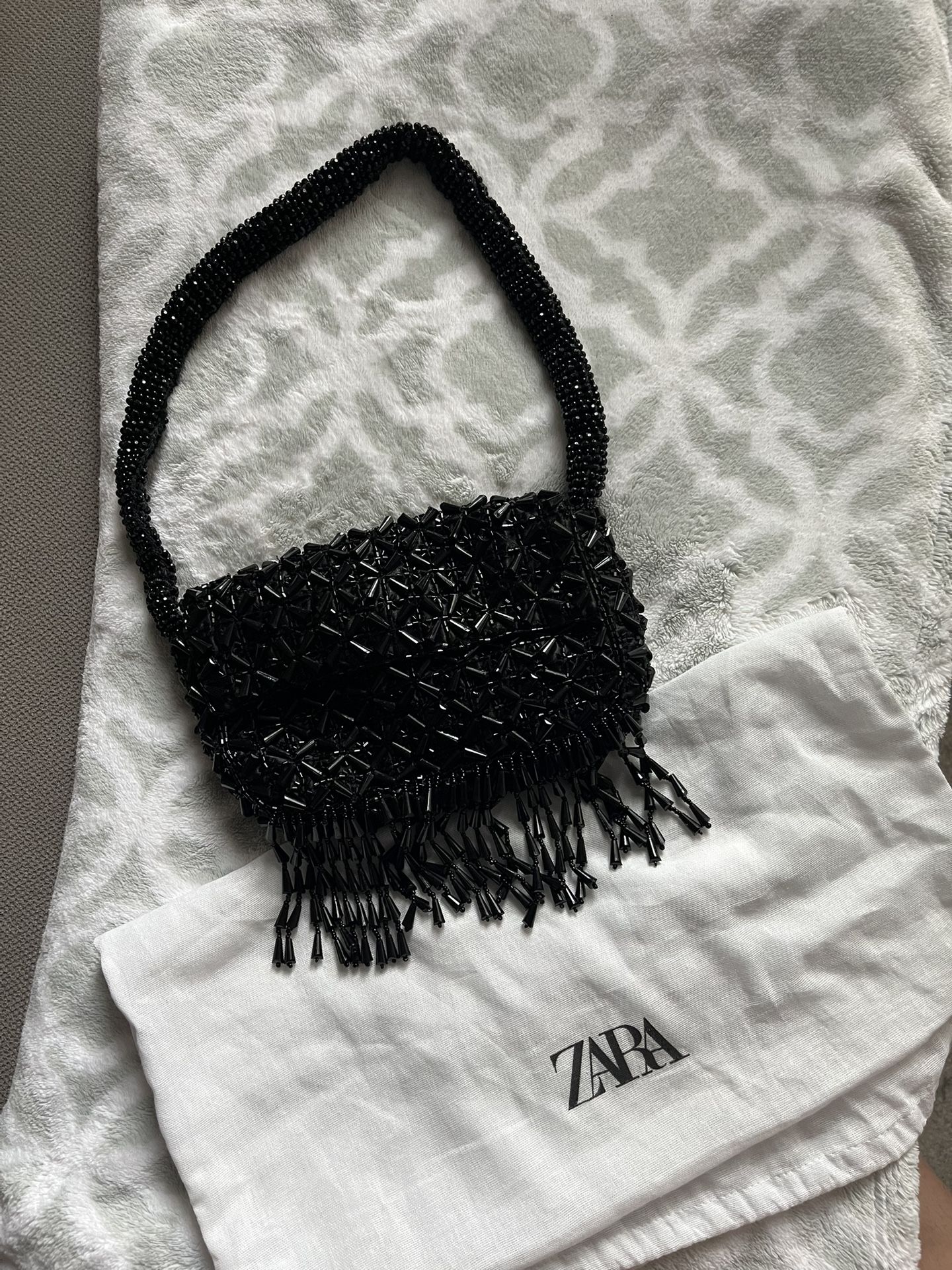 Zara Beaded Fringe Shoulder Bag