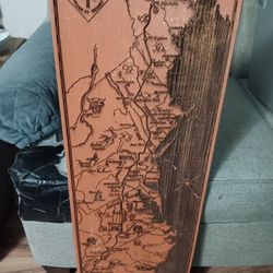 Laser Etched APPALACHIAN TRAIL MAP