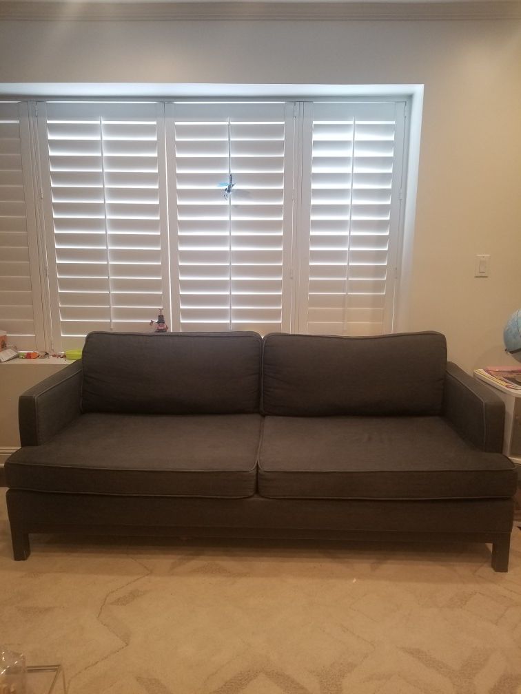 Mid Century Modern Grey Sofa