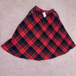 New Medium red plaid skirt renaissance goth punk pockets vintage flair costume