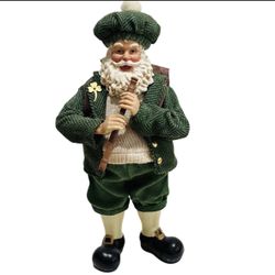 Clothtique 11” Possible Dreams Dept 56 Irish Celtic Santa Clause Playing Flute