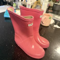 Hunter Girl’s Rain boot, Pink Size 11