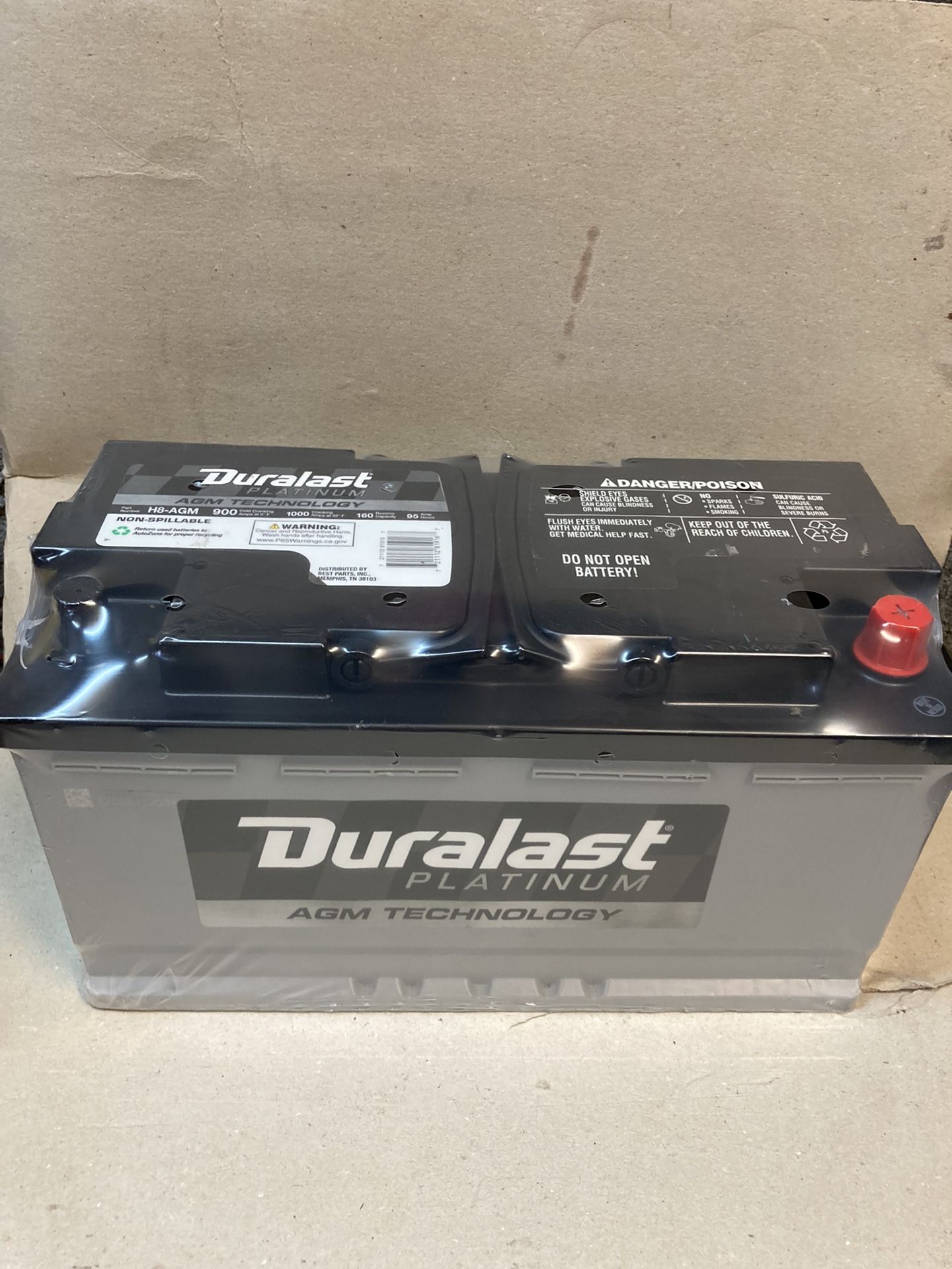 Car battery Duralast platinum gel AGM size H8 for Mercedes BMW and more for sale