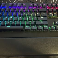  ONN Gaming Mechanical Keyboard with Blue Switches, Adjustable 16.8M LED Lighting, 104 Keys, Black