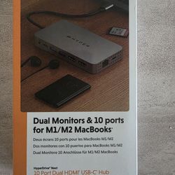Hyper Dual Monitors & 10 Ports For M1/M2 MacBooks NEW