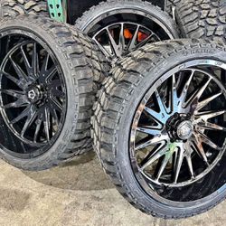 24x12 Tis Off Road 547 Gloss Black 6x5.5 WHEELS (4) / Financing Available