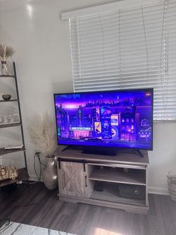 Rusted Wood Tv Stand With Sliding Barn Door