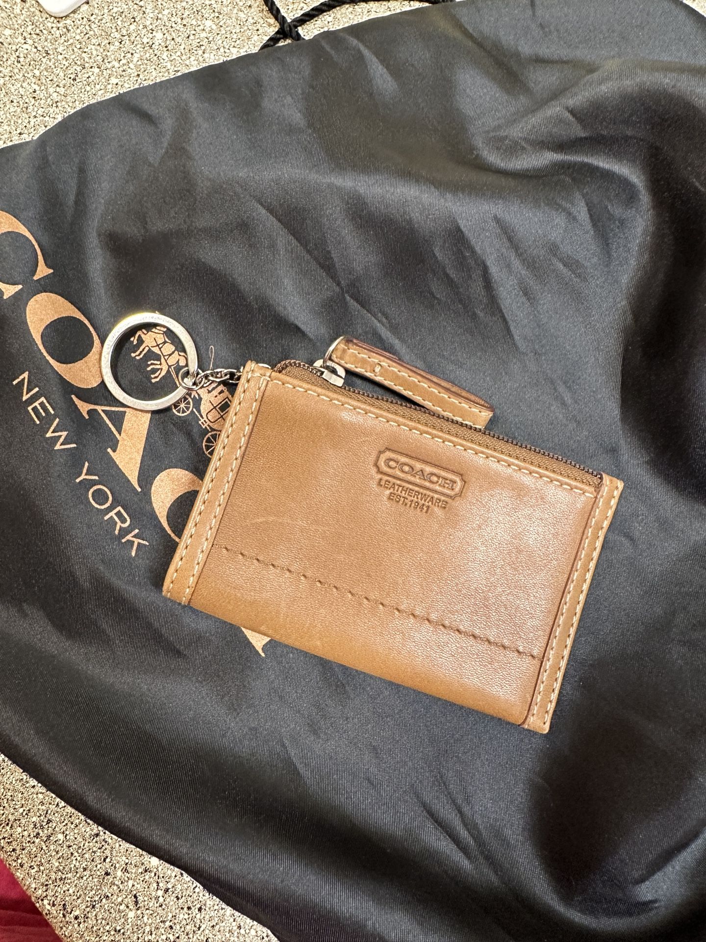 Vintage Coach Leather Keychain Card Holder
