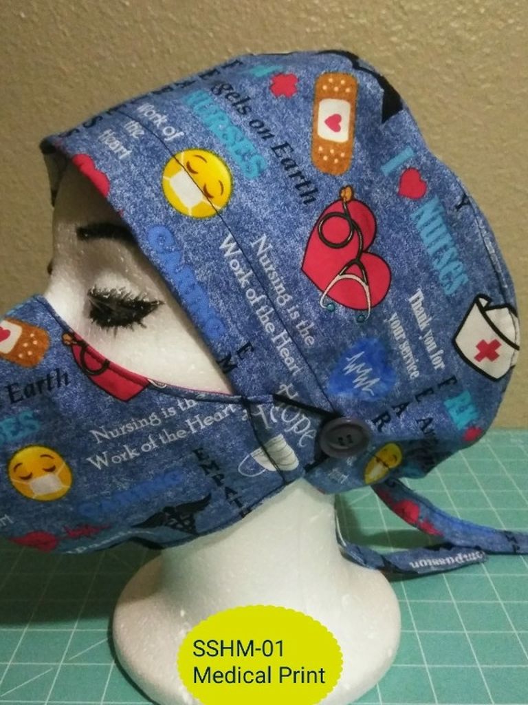 Unisex Surgical Scrub Set With Sweatbands And Buttons