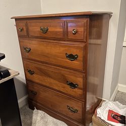 Wood Dresser, Nightstand And Full Bed Frame/mattress/box Spring