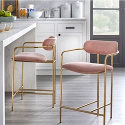 Set of (2) Retro design style counter height stools(New In A Box)