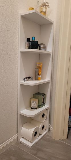 Shaker White Wood Shelve  Cabinet 