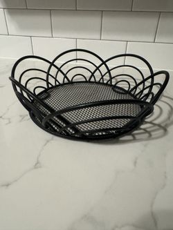 Black Metal Decorative Basket