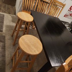 Chairs And Custom Stained Table