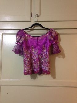 Bright violet top gown
