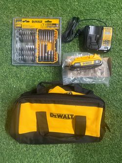 DeWalt 20V Battery, Charger, Bit Set & Bag