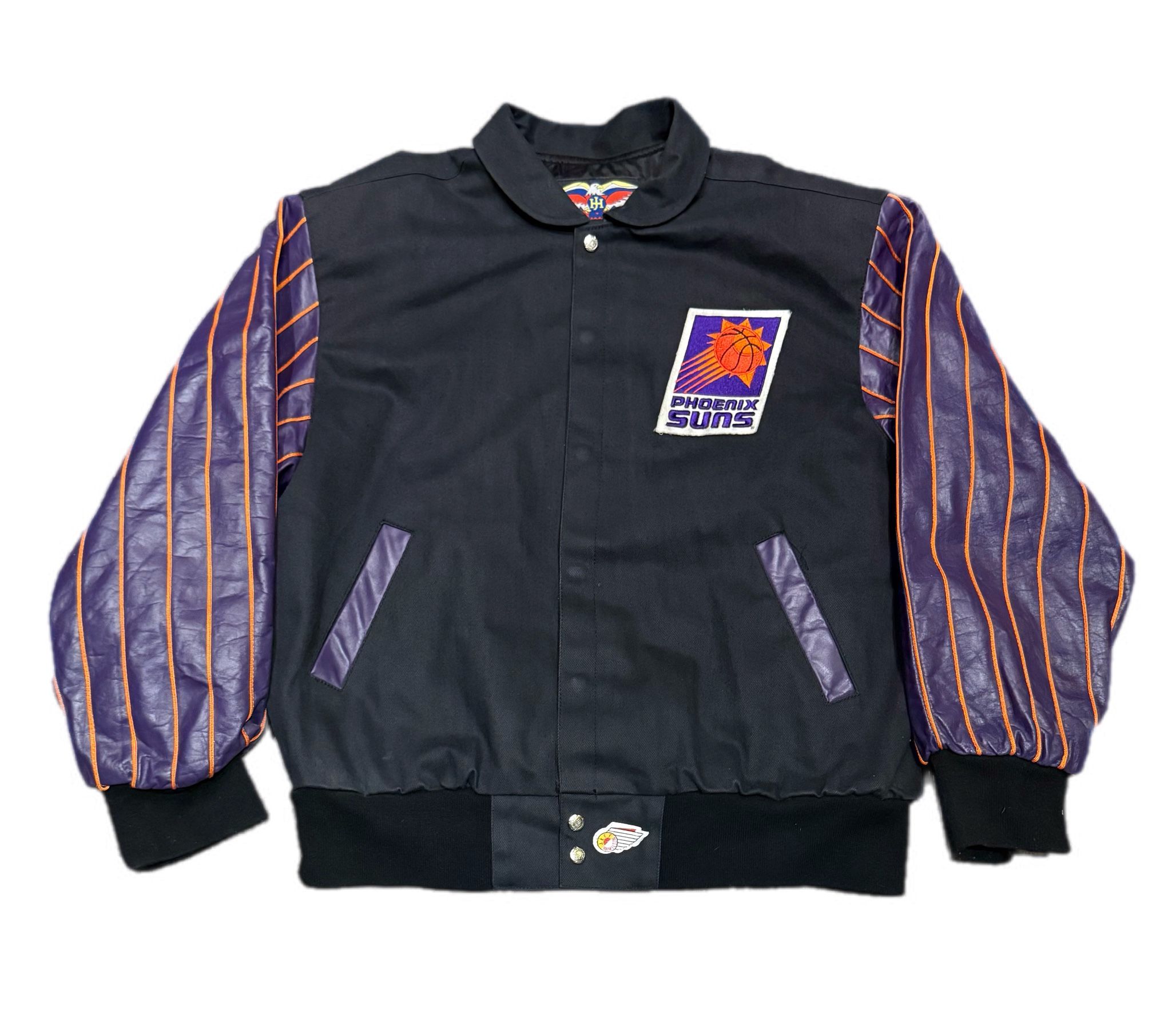Vintage Jeff Hamilton Phoenix Suns Jacket Leather sleeves Mens XL