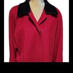 Woman's Forecaster Of Boston Overcoat w/ Black Velvet Collar Size 14 (Pre-Owned) 