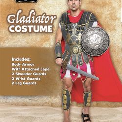 Men’s XL Roman Gladiator Costume Set for Halloween Or Dress Up Party