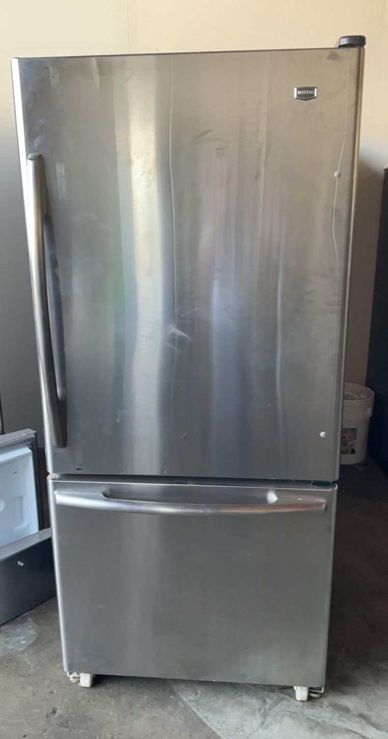 Maytag Bottom Freezer Stainless Steel Refrigerator Fridge