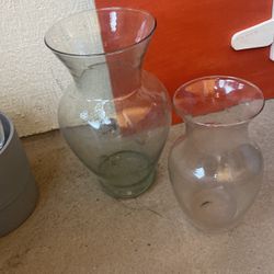 2 Free Glass Flower Vases