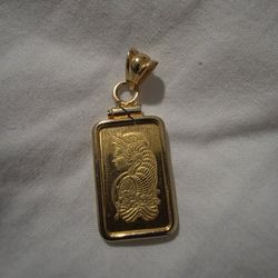 24k Gold Bar 2.5 Gram With 14k Bezel