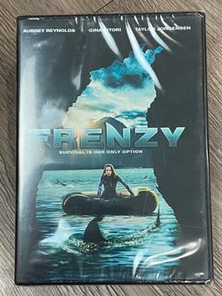 2018 thriller/horror film Frenzy on DVD, featuring Aubrey Reynolds, Gina Vitori, and Taylor Jorgensen.