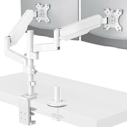 New WALI Dual Monitor Mount, Adjustable Gas Spring Arms Desk Mount for 2 Monitors up to 32 inch, 17.6lbs Weight Capacity, Mounting Holes 75 x 75mm or 