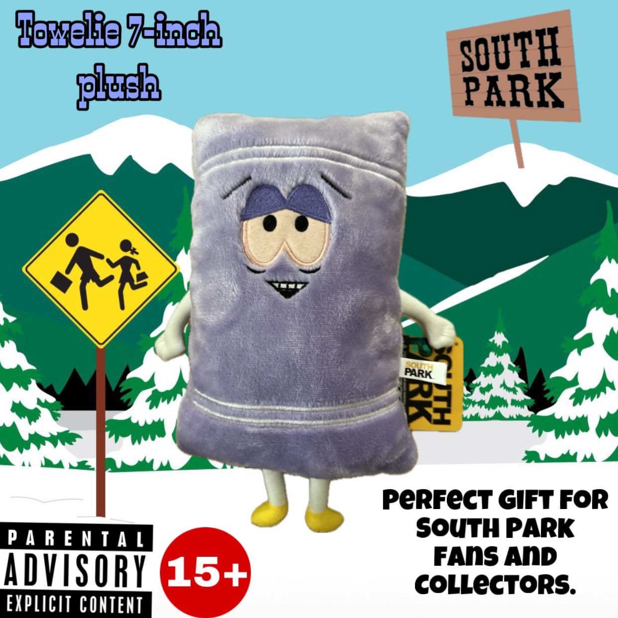 (NEW) Rare Comedy Central South Park Plush Toy Towelie Plush Toy 7 inches (PERFECT GIFT FOR SOUTH PARK FANS AND COLLECTORS) For Ages 15 and Up