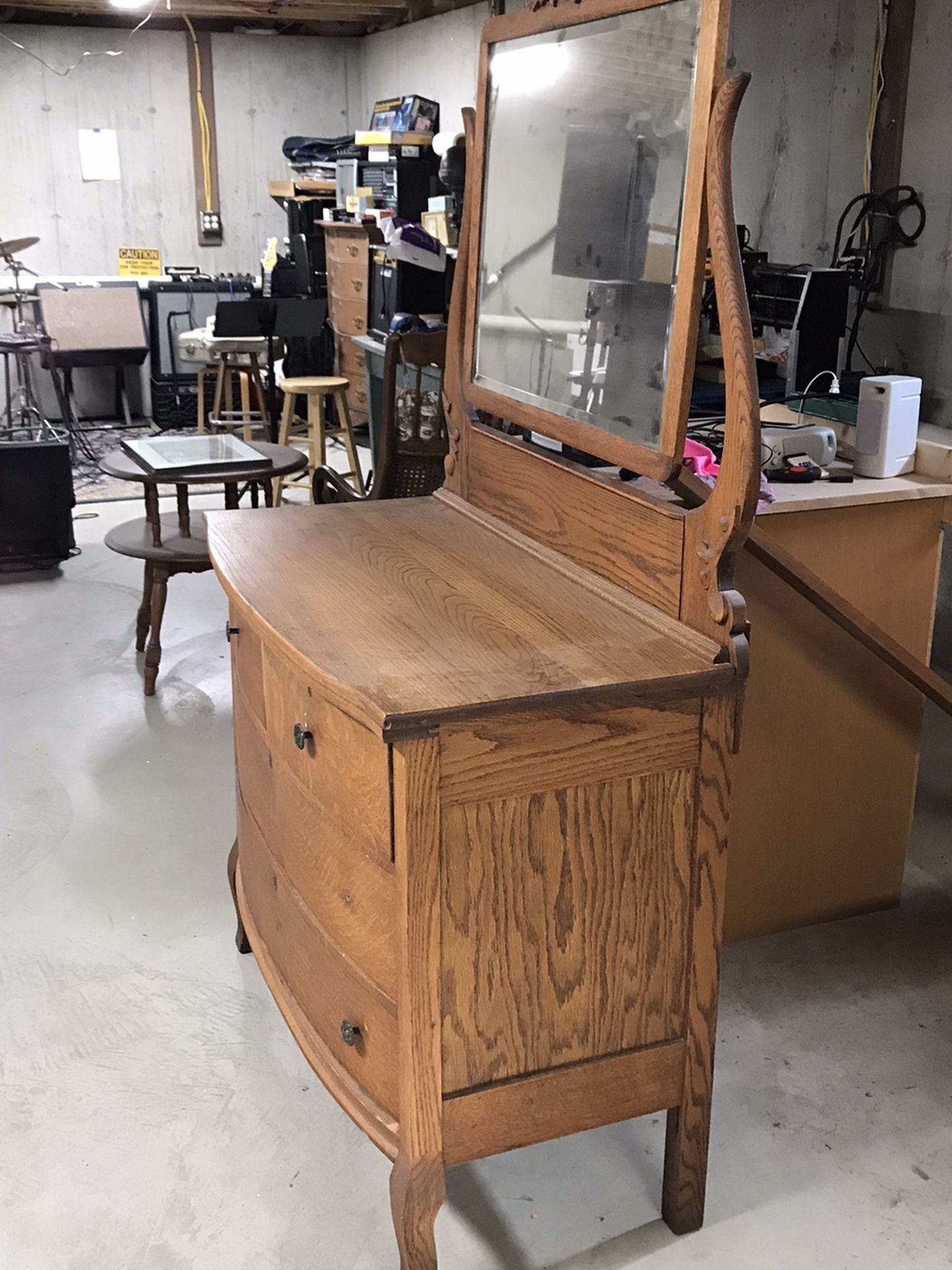 Antique Oak bureau with beveled glass, Make me an offer