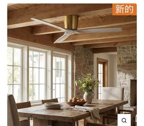54-Inch Ward Flush Mount Solid Wood Ceiling Fan with Remote Control