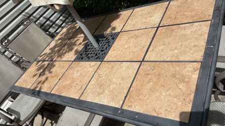 Outdoor Patio Table with Tile Top
