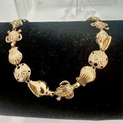 🐠 14KT Yellow Gold Nautical Ladies Bracelet 12.1g