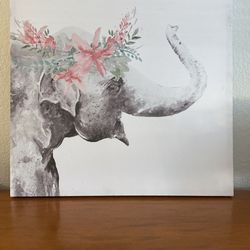 Elephant Print With Shimmering Glitter Surface