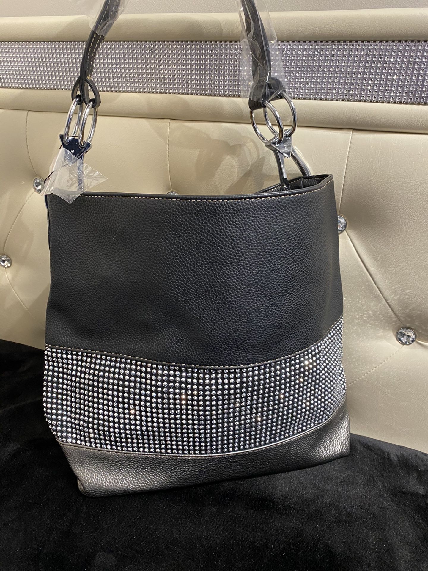 Rhinestone hobo handbag