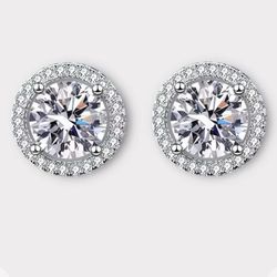 Lab Grown Diamond(moissanite)-earrings 