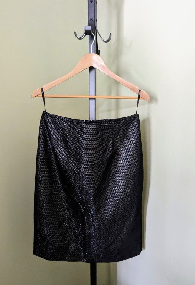Calvin Klein Black W/metallic Accents Pencil Skirt, Size 12