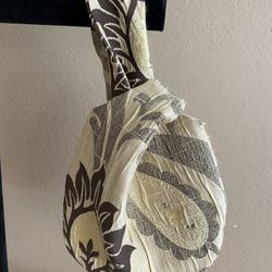 Brown/Gold Silky Paisley Floral Wristlet 