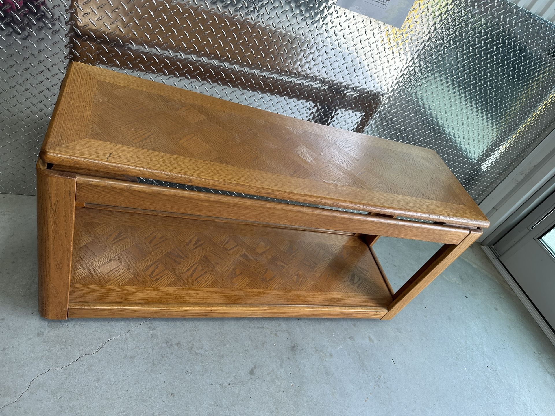 Oak Wooden Buffet Very Sturdy And Great Condition Bottom Shelf